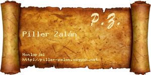 Piller Zalán névjegykártya